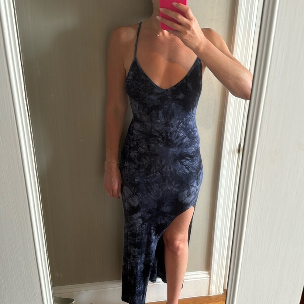 Low back high slit dress